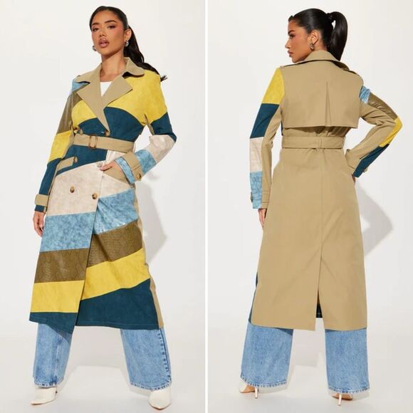 Fashion Nova Jackets & Blazers - Fashion Nova Venom Vibes Faux Leather & Suede Jacket In Teal Combo